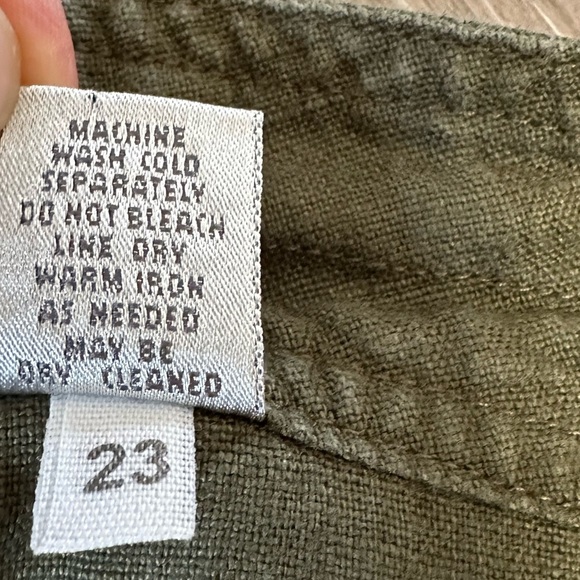 🛍️ NWOT 100% Linen Green pants ( Jogger style or cargo) - Picture 7 of 8